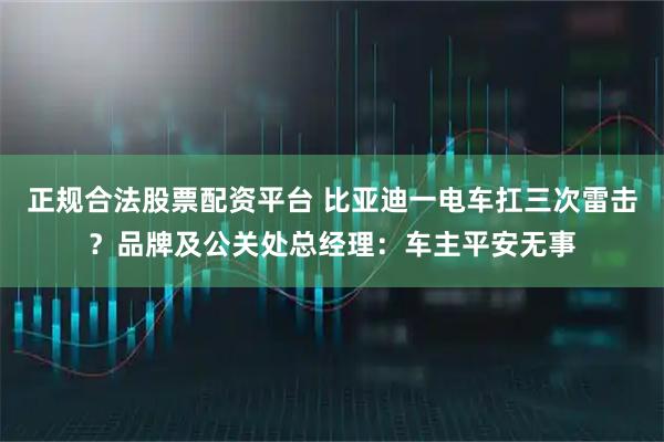 正规合法股票配资平台 比亚迪一电车扛三次雷击？品牌及公关处总经理：车主平安无事
